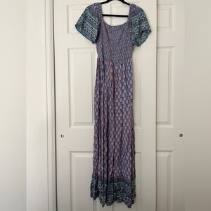 Angie Blue and Pink Floral Maxi Dress